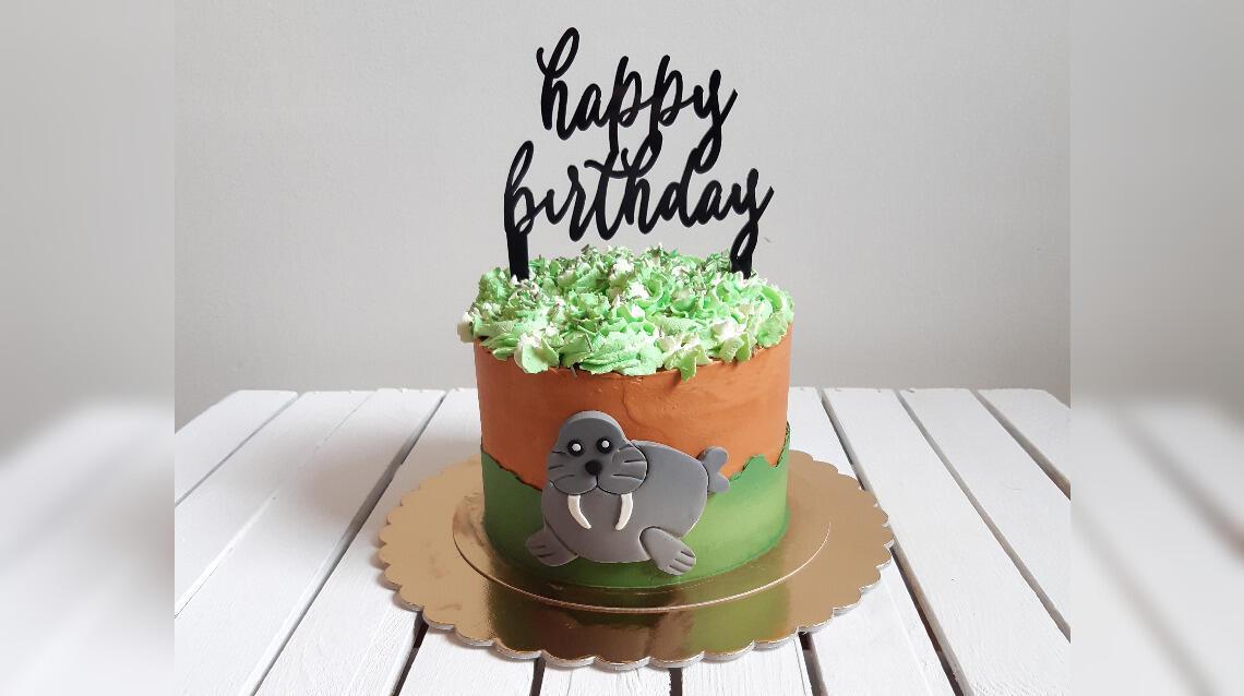 CAKE TOPPER JOYEUX ANNIVERSAIRE NOIR